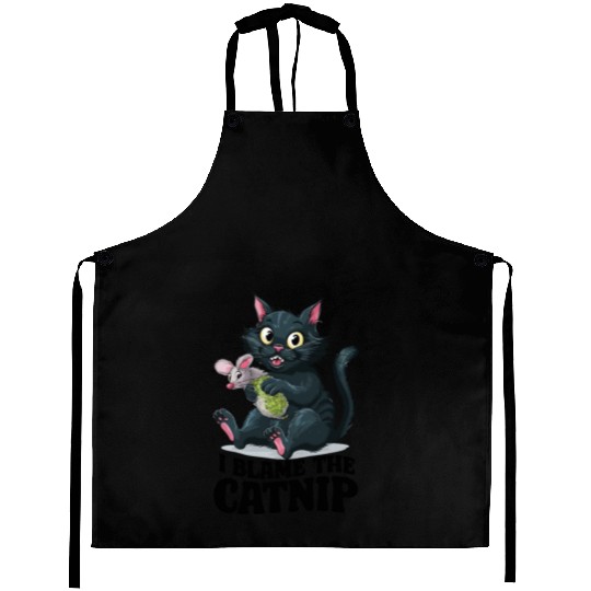 I Blame The Catnip - Cute Mischievous Cat Aprons