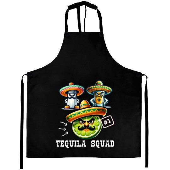 Cinco De Mayo Fiesta Tequila Squad Lime Number One Aprons