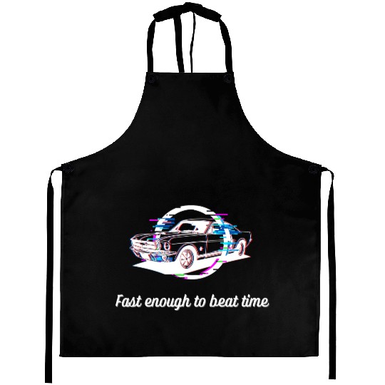 Muscle American Car Time Travel Fantasy Race Aprons