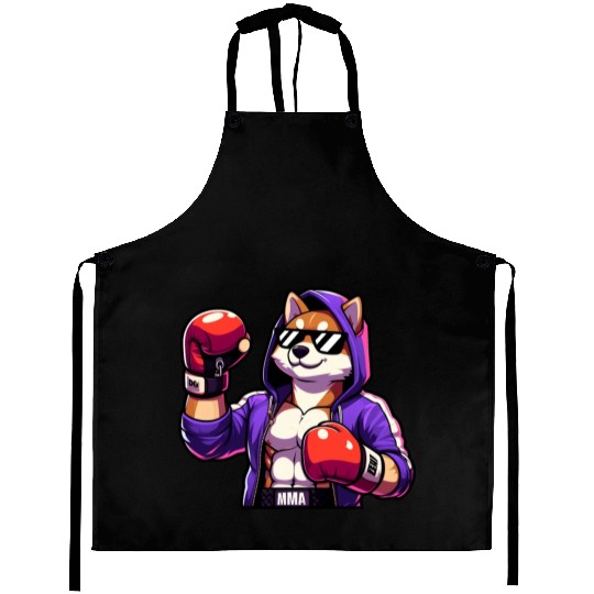 MMA Fighter Fox with Purple Jacket Aprons