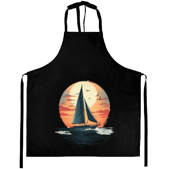 Sail Into The Sunset Nautical Adventure Aprons