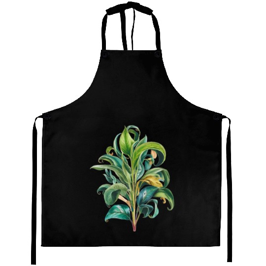 Watercolor Plant Hand Painted Aprons