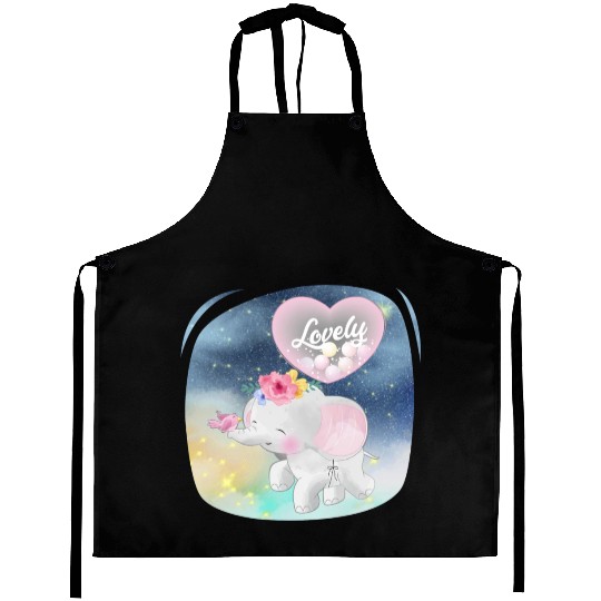 Lovely Elephant And Bird Walking Up Using Balloon Aprons