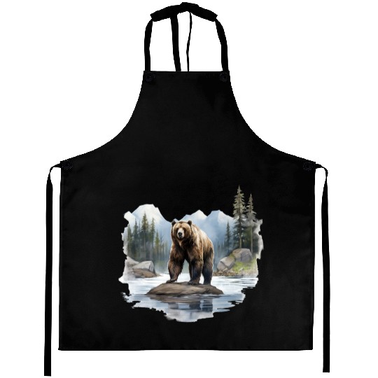 Grizzly Bear in the Wild Aprons