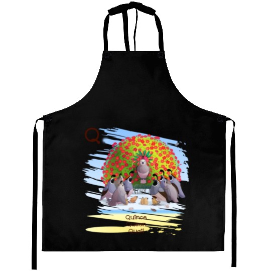 Unique Creative Cute Q Alphabet Quince Queen Quail Aprons
