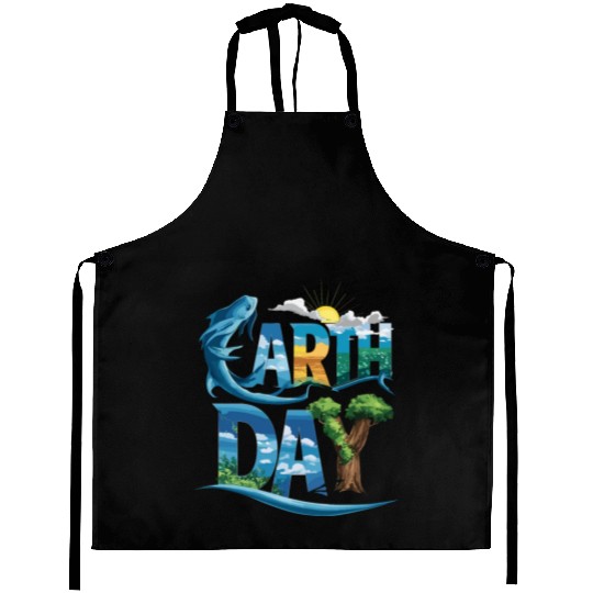 Earth Day Every Day for men and women Aprons