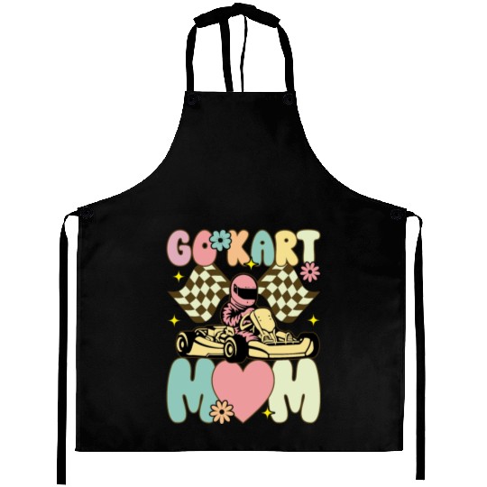 Go Kart Mom Groovy Racing Mom Karting Racer Aprons