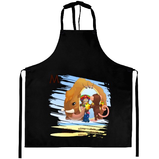 M Alphabet Monkey Mirror Mole Mouse Mask Mammonth Aprons