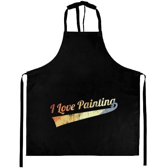 I Love Painting Vintage Look Aprons