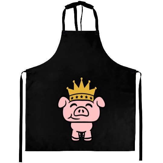 Pig King Queen Crown Prince Princess Piggy Piglet Aprons