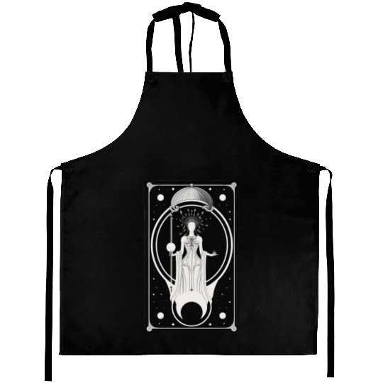 Crescent Moon Tarot Card Astrology Occult Aprons