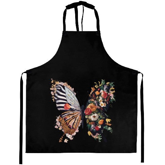 Colorful Floral Butterfly Nature Lover Aprons
