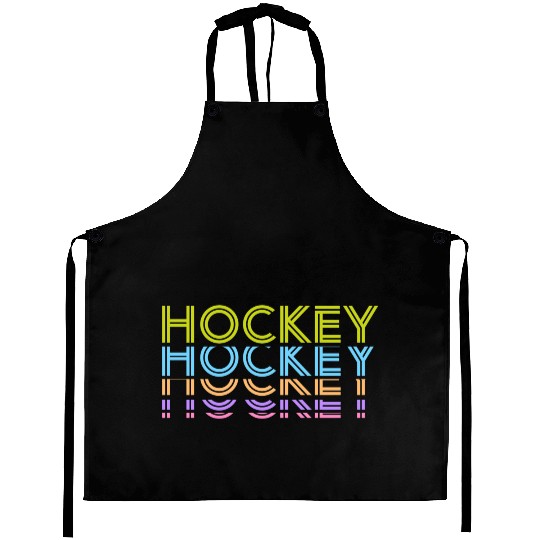 Hockey Colorful Typography Aprons