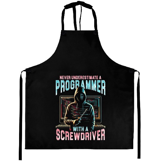 Robotics Engineer Programmer With A Screwdrive Aprons