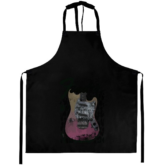 Grunge Cheetah Print Electric Guitar Aprons