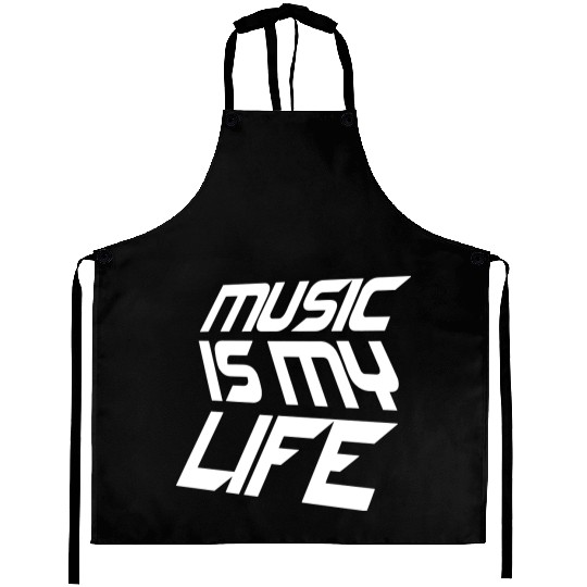 Music Is My Life Party Club Concert Sound Love Aprons