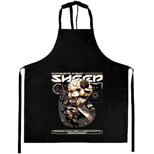 Aries Sheep Future Farm Animal Ram Robot Wool Aprons