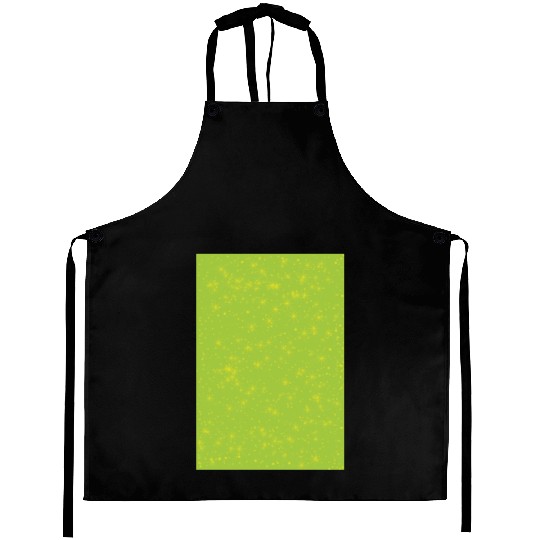Yellow stars on a green background Aprons