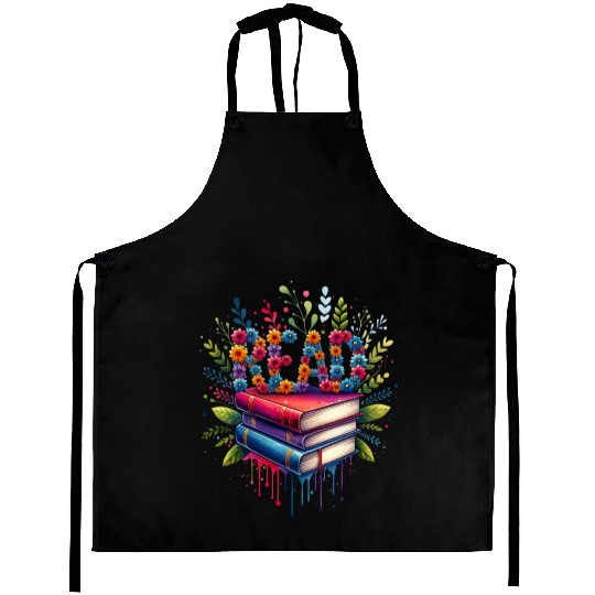 Book Flower Reading Wildflowers Librarian Bookworm Aprons