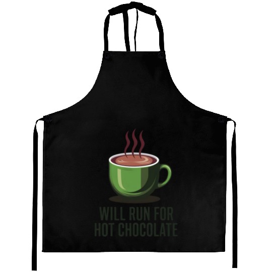 Will Run For Hot Chocolate Aprons