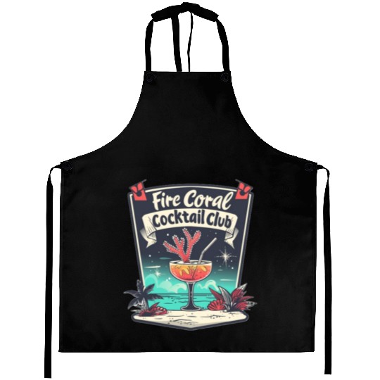 Fire Coral Cocktail Club Aprons