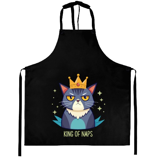 Grumpy King of Naps Cat Aprons