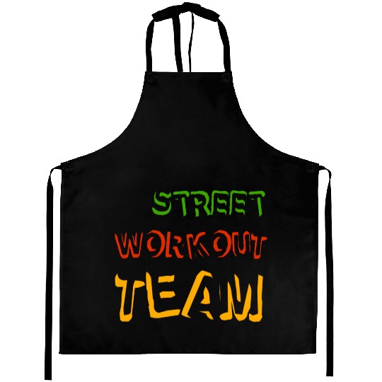 Street workout street workout team guys juneteenth Aprons