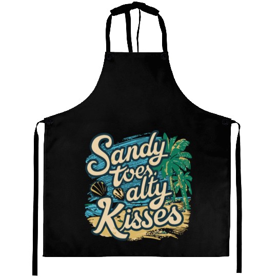 Summer Sandy Toes Salty Kisses Beach lover Aprons