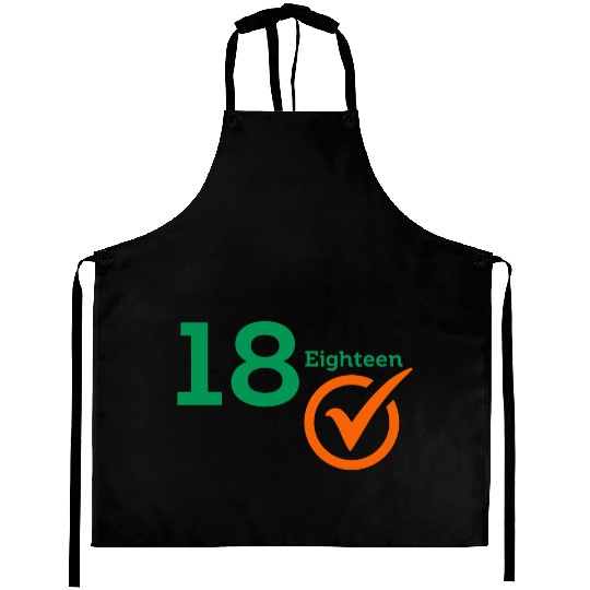 The Number 18 Eighteen Typography Aprons