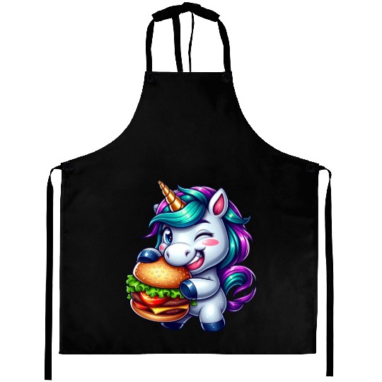 Unicorn Hamburger Cheeseburger Aprons