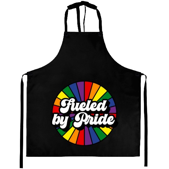 Fueled by Pride Rainbow Aprons