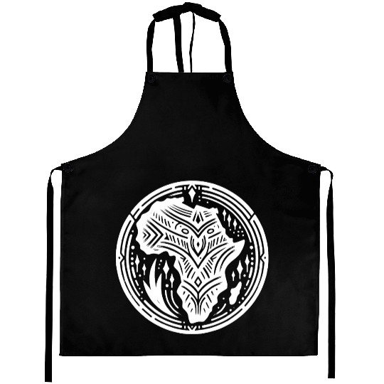 Africa Continent Vintage Tattoo Style Jewelry Aprons