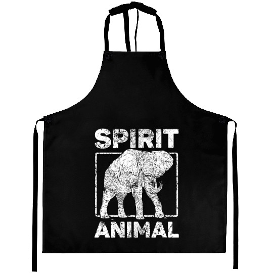 Elephant Spirit Guide Love Retro Design Aprons