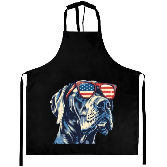 American independence day. Great Dane dog Aprons