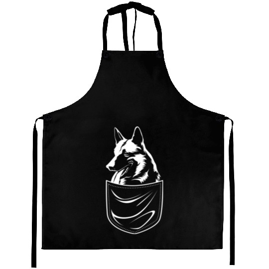 Cute Dog In Pocket Belgian Malinois Aprons