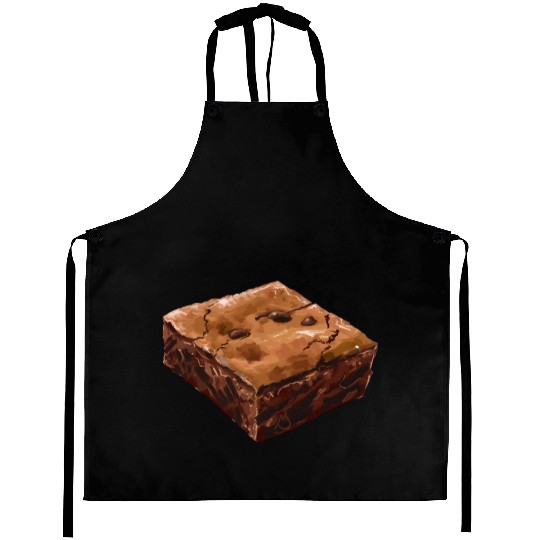 Decadent Chocolate Brownie Illustration Aprons