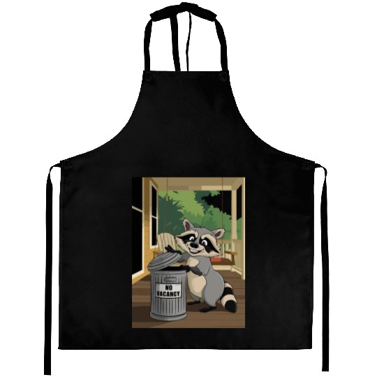 Racoon Trash Panda Metal Trash Can No Vacancy Aprons