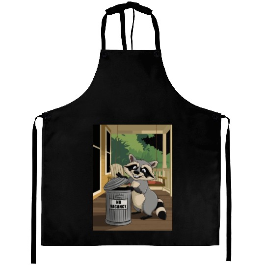 Racoon Trash Panda Metal Trash Can No Vacancy Aprons
