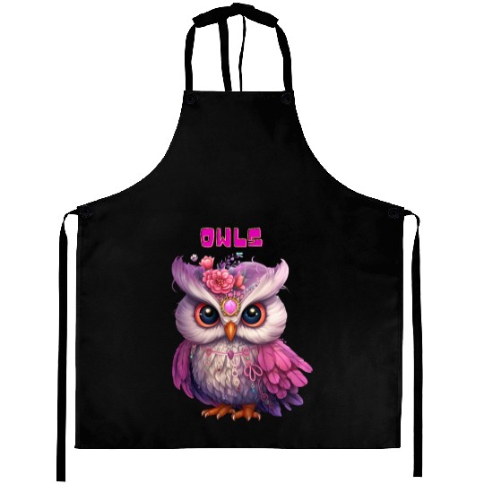 Regal Floral Owl Aprons