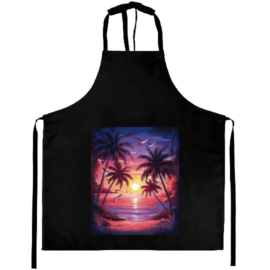 summer beach "Tropical Twilight Serenity" Aprons