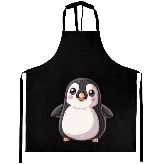 Adorable Penguin Character Standing Alone Aprons