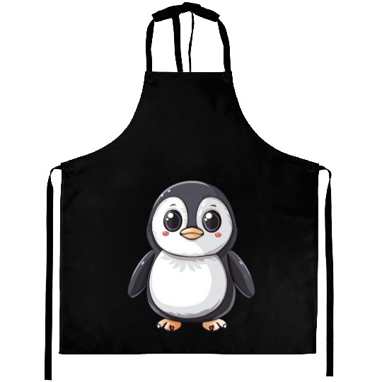 Adorable Penguin Character Embraces Your Style Aprons