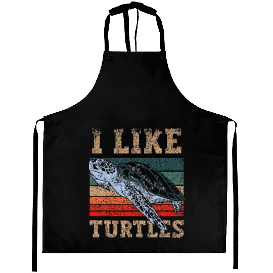I Like Turtles Lover Turtle Pet Animal Aprons