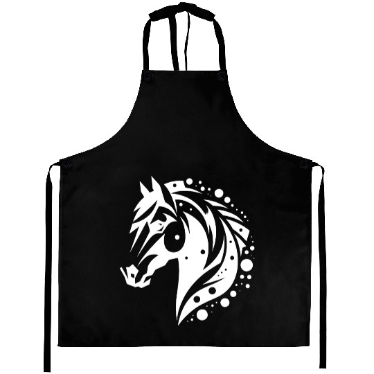 Horse Head Vintage Tribal Portrait Pony Tattoo Aprons