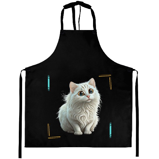 Cute White Cat Aprons