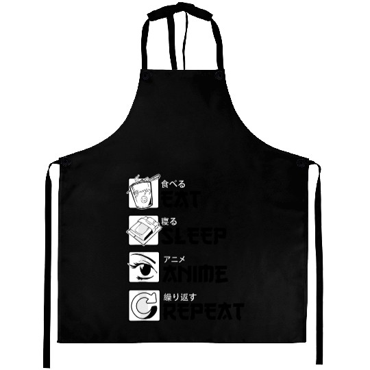 Eat Sleep Anime Repeat Anime Lovers Gifts for Men Aprons