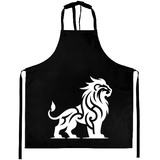 Proud T Tattoo Lion With Wild Mane Aprons