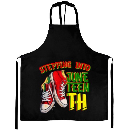Stepping into Juneteenth Freedom Black History Aprons