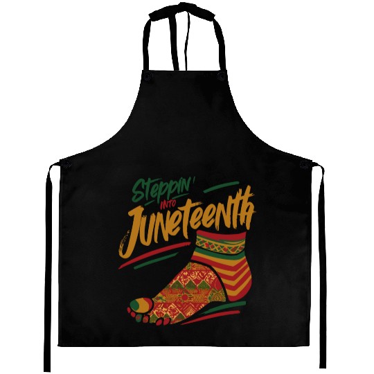 Stepping into juneteenth 1865 independence day Aprons