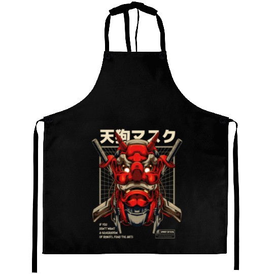 Tengu Mecha Japanese Devil Tattoo Aprons